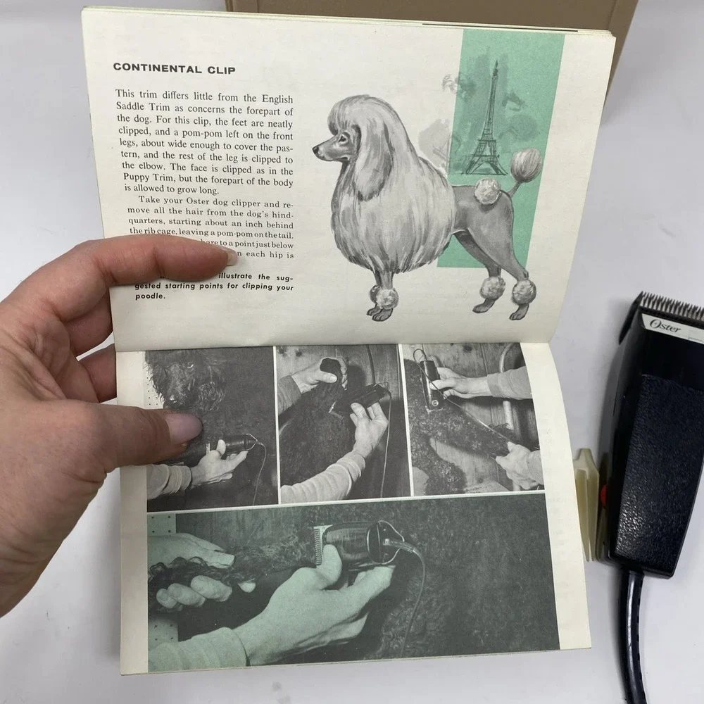 Vtg Oster Electric Dog Clipper‎ Model 196-10B Small Animal Grooming Poodle USA